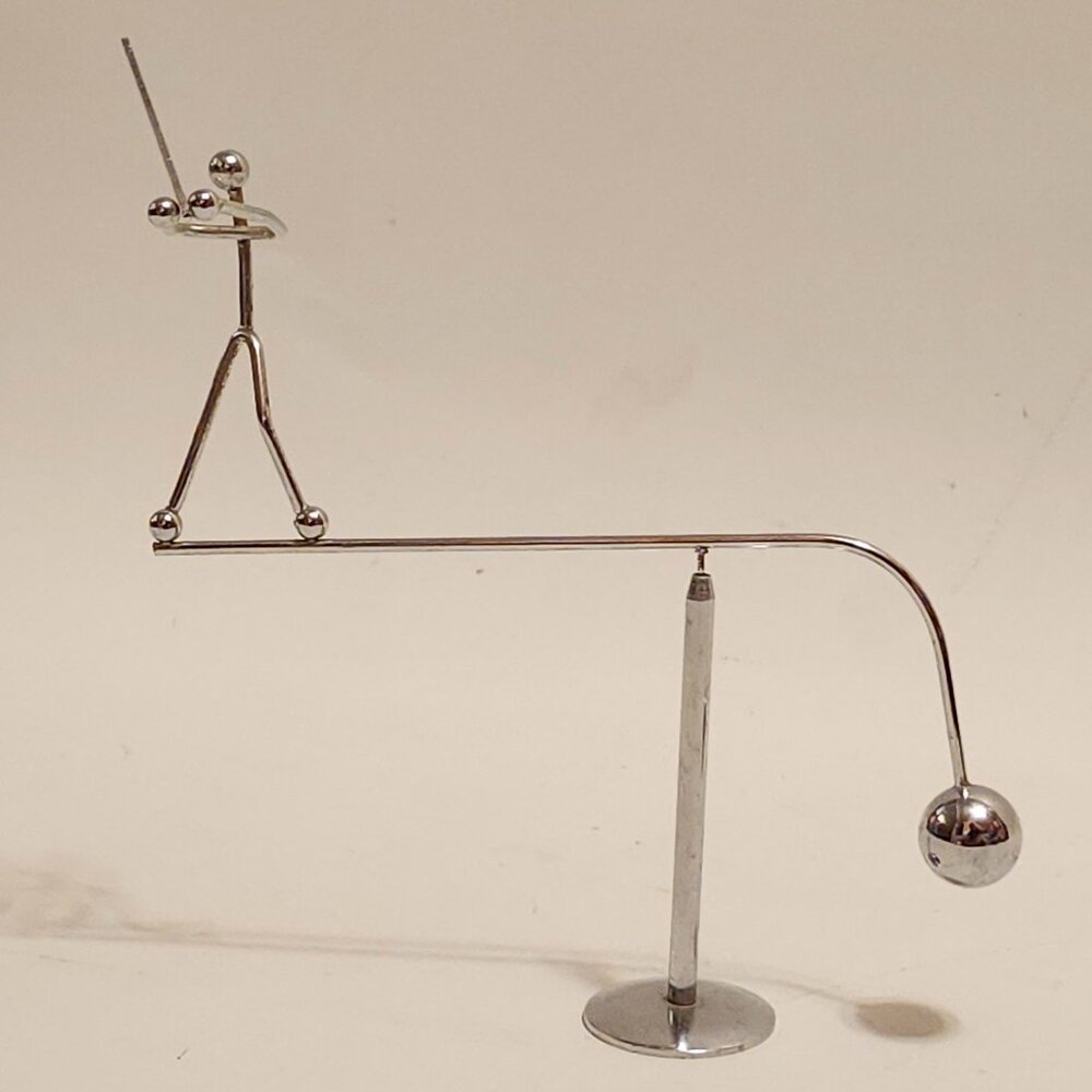 1970'S Vintage Interpur Golf Kinetic Sculpture Executive Desk Balance Baseball